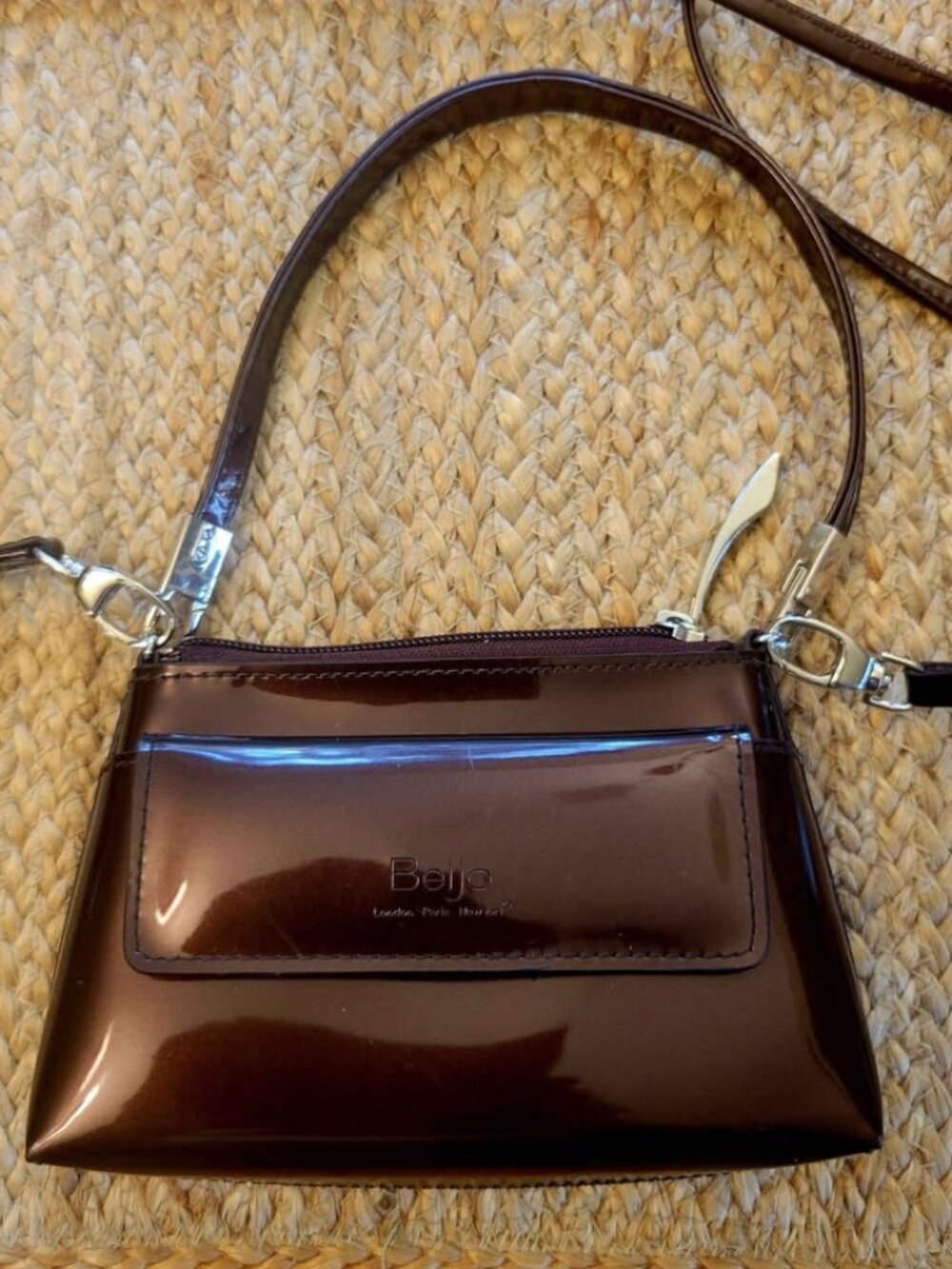 Beijo London Paris New York Mini Polyvinyl Clutch Cross Body Bag